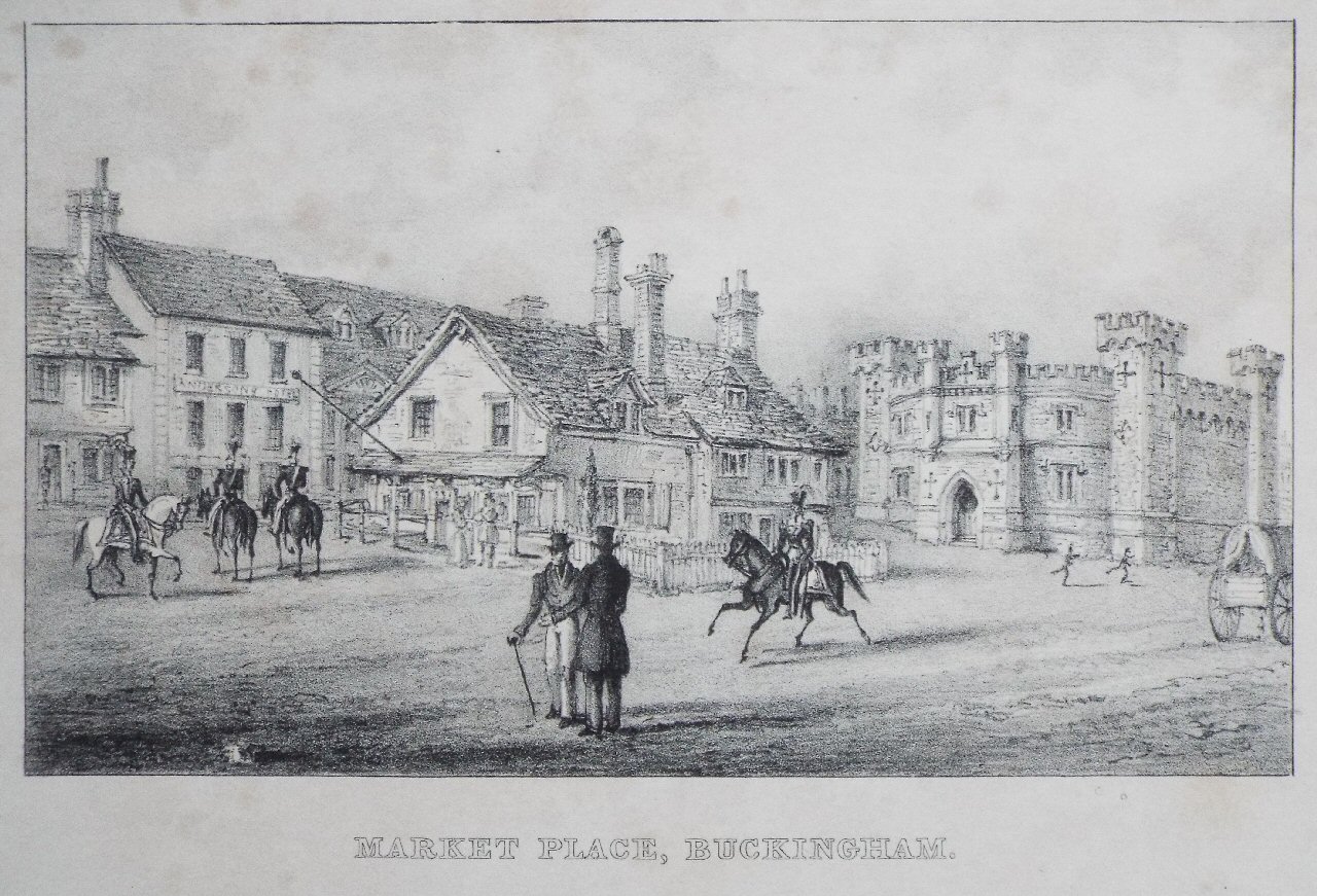 Lithograph - Market Place, Buckingham.